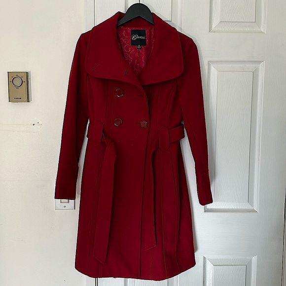 Guess Wool Trench Coat, Small - Picture 1 of 8